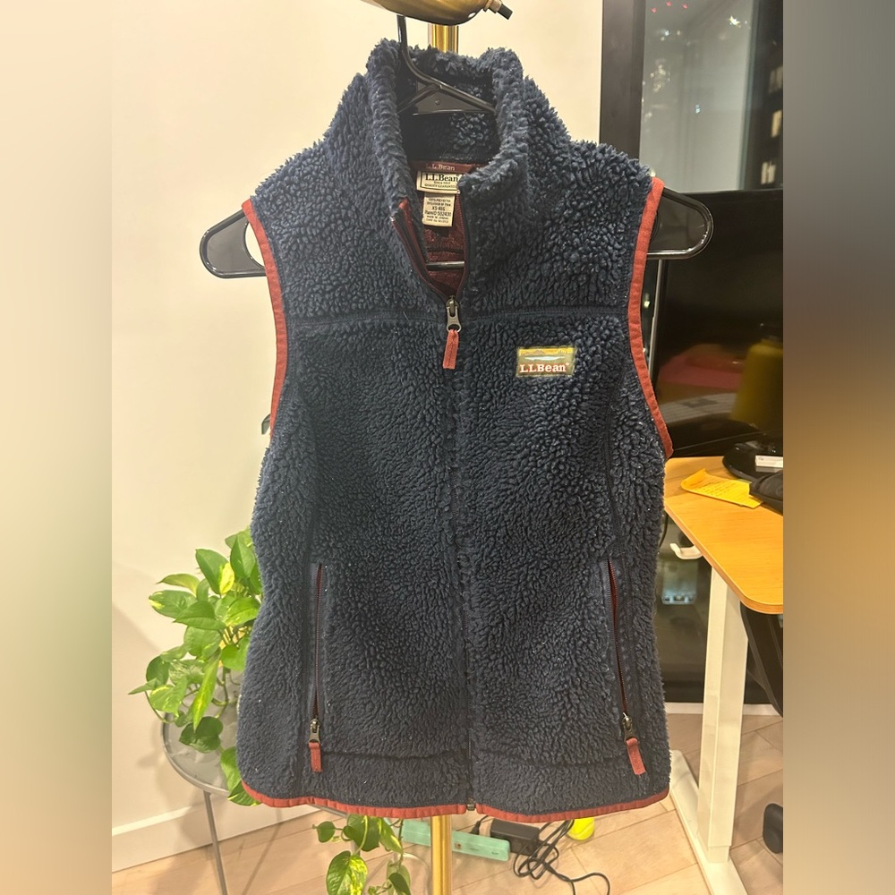 LLBean Navy and Maroon Women’s Sweater — Size XS